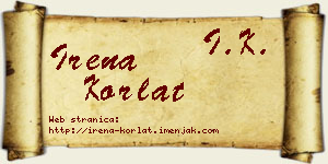 Irena Korlat vizit kartica